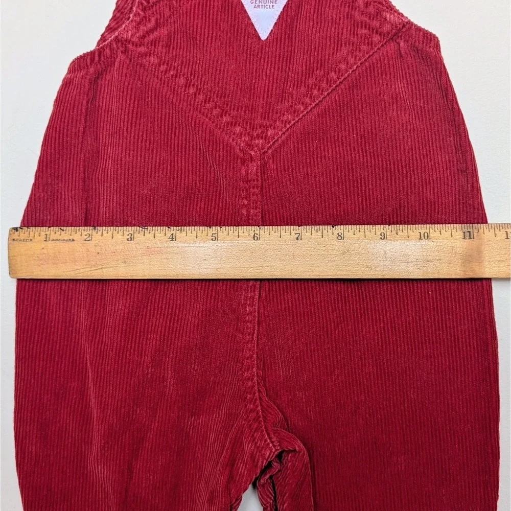 Vintage Osh Kosh Baby Bgosh‎ Corduroy Penguin Overalls Y2K Red Size 3-6 Months